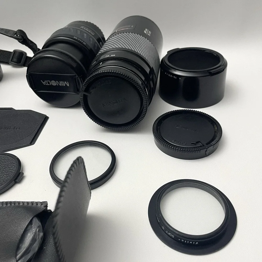 Minolta Maxxum 450si Camera Lot Bundle W/ 28-80mm, 28-105mm & 70-210mm AF Lenses